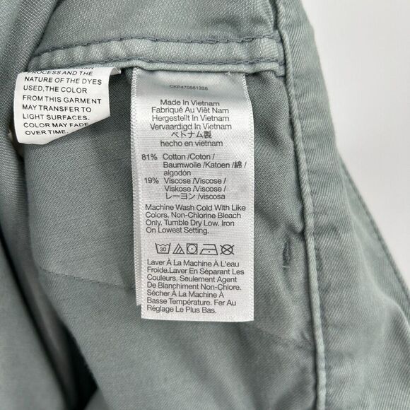 MADEWELL Garment-Dyed Tapered High Rise Pleat Chino Pants Overcast Green Size 33 - Picture 9 of 9